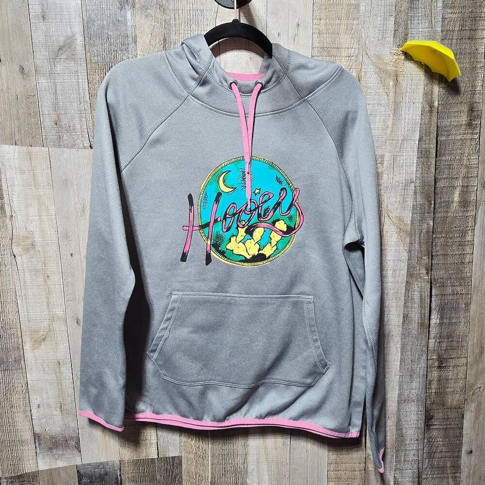 Hooey Grey Graphic Fleece Hoodie XL Western Cowgirl Desert Rodeo Cozy Comfy